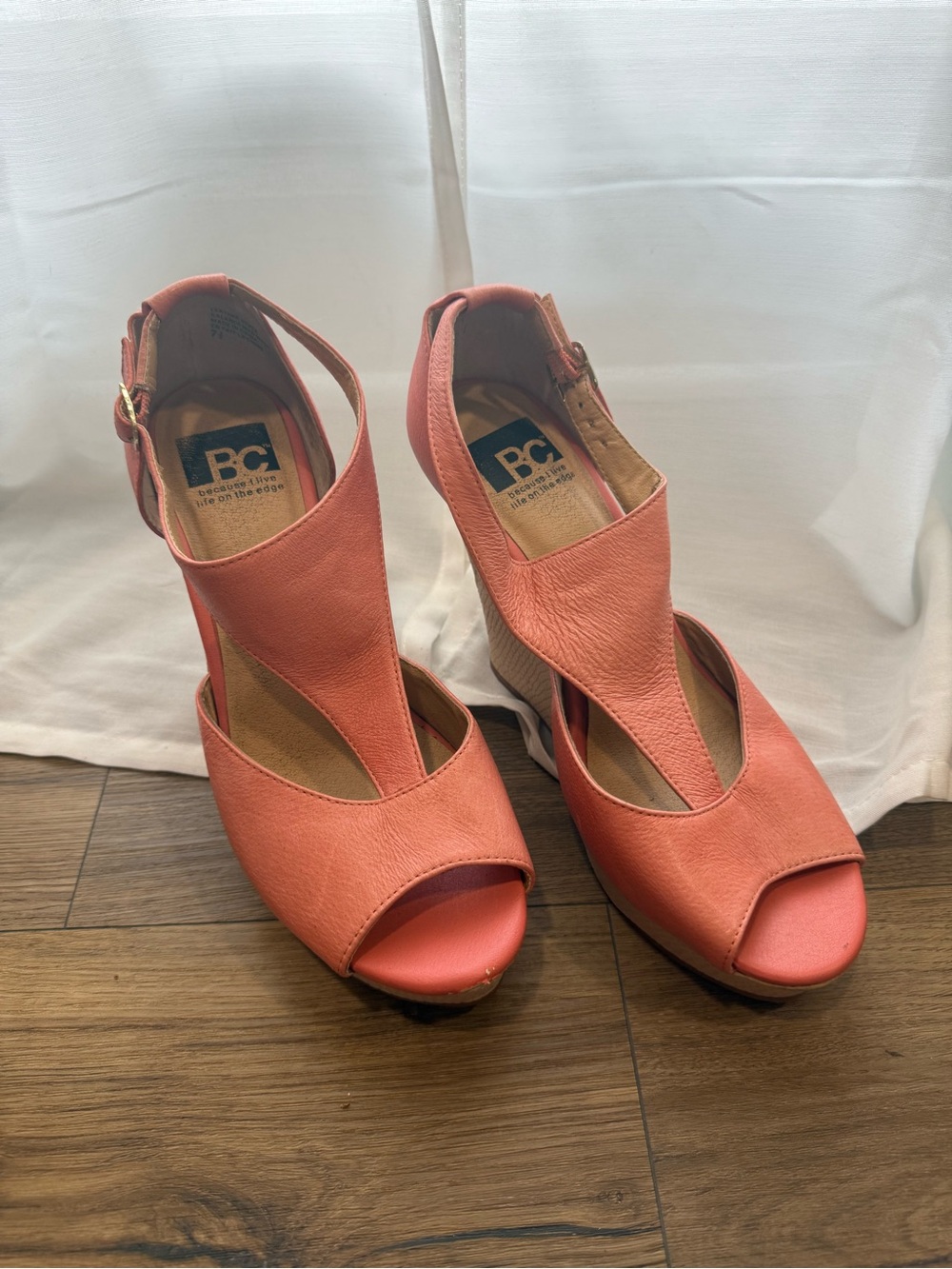 BC Footwear Coral T-Strap Peep-Toe Platforms